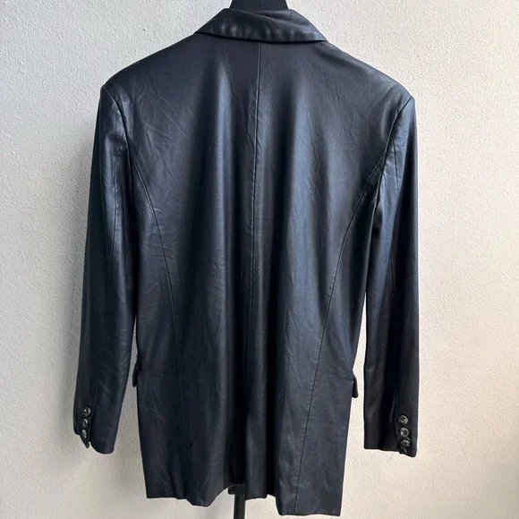 Black Leather Blazer XS - Picture 8 of 9